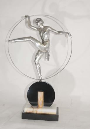 Art Deco Bronze Hoop Dancer Signé Limouin