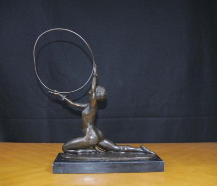 Art Deco Bronze Hoop Dancer de 1920 Preiss français