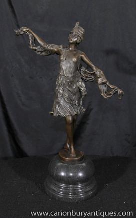 Art Déco Exotic Dancer Figurine Bronze Signé Colinet