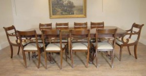  Chippendale Table de salle à manger Ensemble Regency Chaises Suite