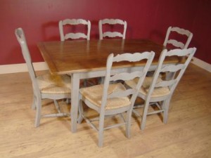 Président Ladderback Anglais Ferme peint et Réfectoire Cuisine Set de table