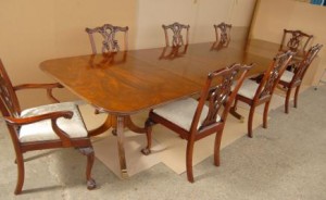 Regency Pedestal Table à manger Chippendale président Set 