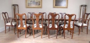 Regency Set de table Queen Anne Chaises de salle à manger