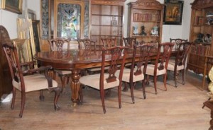 Table de salle à manger victorienne Set Chippendale Chaises Ensemble Suite Acajou 