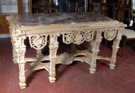 Tables français Louis XV doré Table console