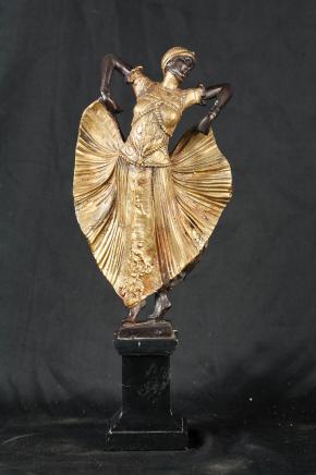 1920 Art Deco Bronze Chiparus Statue Figurine Signé