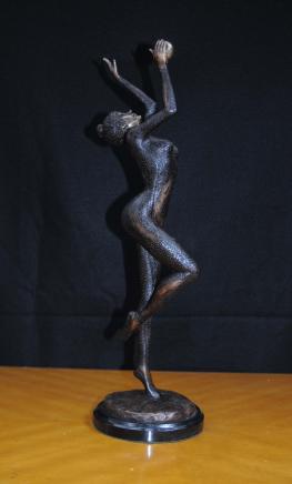 1920 Art Déco Ballon de Bronze Dancer Statue Figurine français