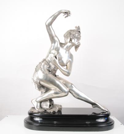 Art Déco Argent Bronze Figurine Castagnettes de Gori