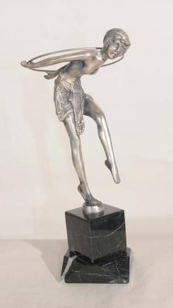 Art Déco danse du cerceau Statue par Chiparus français Figurine