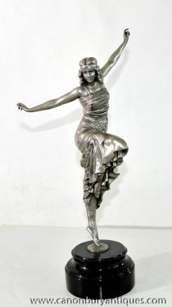 Art Déco russe Danseur Statue en bronze par Philippe 