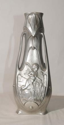 Art Nouveau français Argent Bronze Pixie Vase Urne