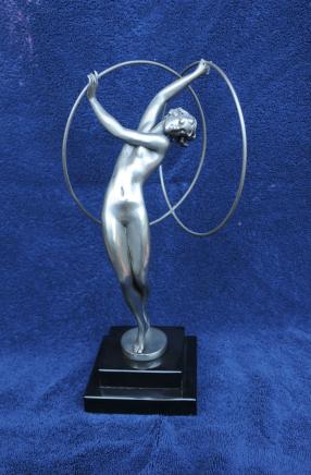 Art déco français Bronze Statue Figurine Hoop Dancer