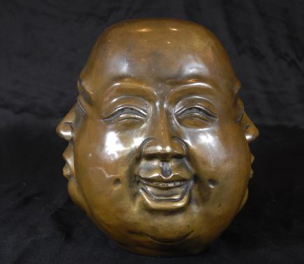 Bouddha en bronze chinois Buste Tête Art bouddhiste de l'Est