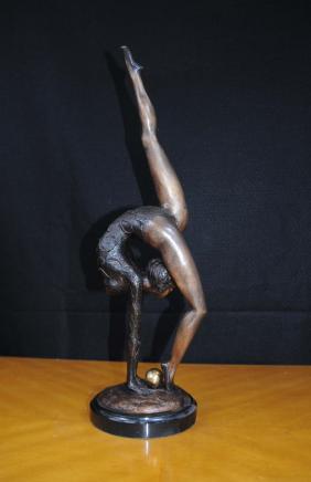 Bronze Art déco Figurine Boule Danseur de ballet Statue Gymnaste