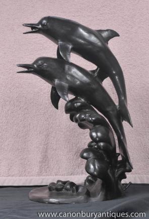 Bronze Fontaine Dolphin marsouin aquatique de la Statue