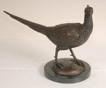 Bronze Pheasant Cock Oiseau Statue anglais animaux