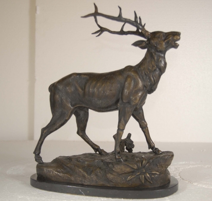 Bronze écossais Stag cerfs Sculpture de Moose Deer