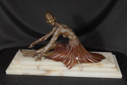 Chiparus Art Déco Bronze Figurine Jeune danseur