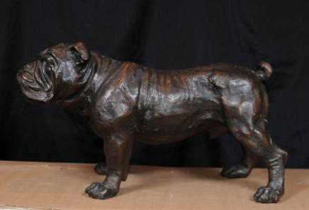 Coulée de bronze Bulldog Anglais Statue Bull Dog