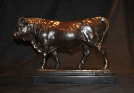Français Bronze Bull Statue de Barye