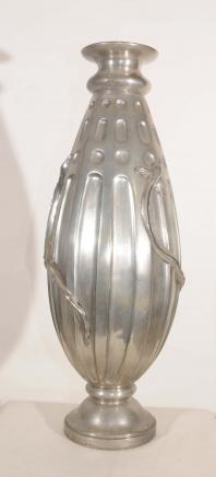 French Art Nouveau Silver Bronze Snake Vase Urn Lalique