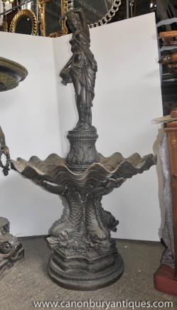 Grand classique italien entité Bronze Fontaine Maiden serpent de mer