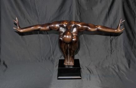 Italienne Bronze Male Nude Figurine Athletic Statue