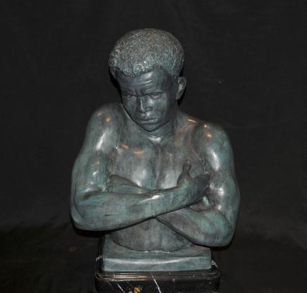 Italienne Venetian Bronze Buste Statue Nègre