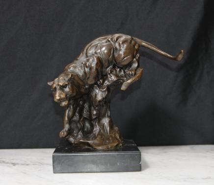 La fonte de bronze Panther Cat Leopard Signé Milo Statue casting