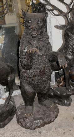 Lifesize Bronze Grizzly américains ours brun Animaux