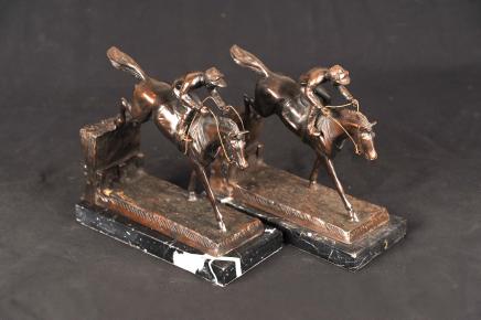 Paire anglais Bronze Steeple jockey bronze Bookends