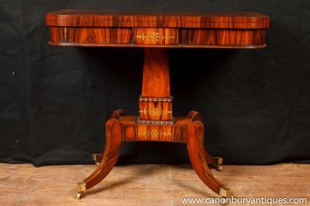 Simple Regency Jeux Cartes table d'appoint occasionnel tableaux Rosewood meubles