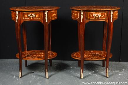Tables paire Louis XIV Inlay secondaires canapé d'appoint Table