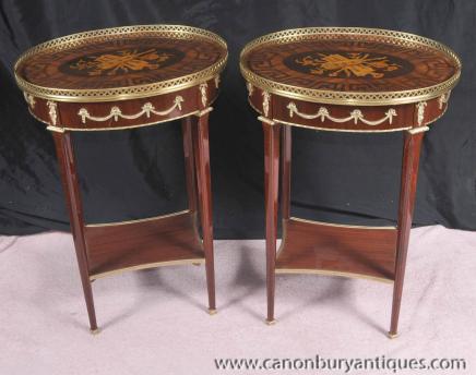 Tables paire Louis XV secondaires Inlay Sofa Table Meubles