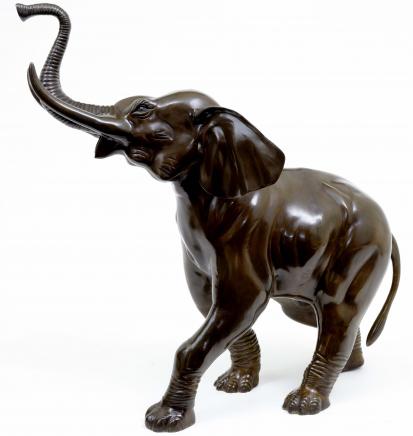 3ft Bronze Elephant Statue coulée Éléphants Animaux