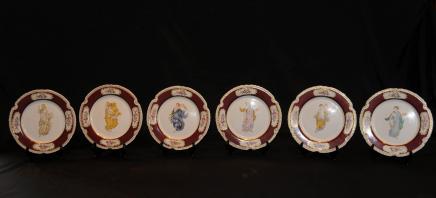 6 Français porcelaine de Sèvres Maiden Vaisselles Assiettes