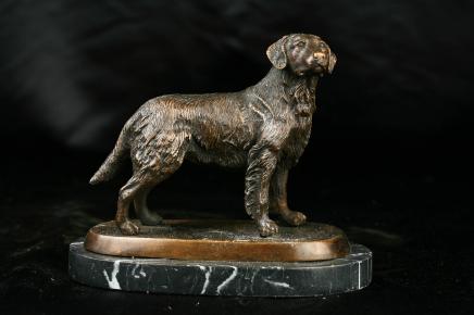 Anglais Bronze Dog Statue Golden Retriever