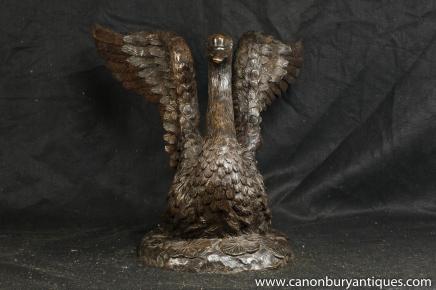 Anglais Bronze Swan Oiseau Statue casting oiseaux royaux