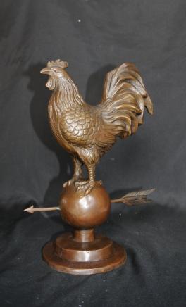 Anglais Bronze coulée oiseaux Cock O Nord Poule Coq