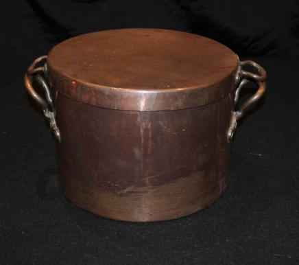 Antique Copper Pot Bowl à couvercle Pan anglais