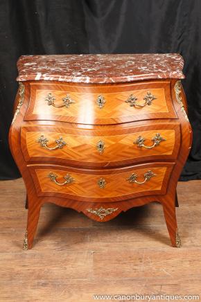 Antique Empire français Bombe Commode Commode tiroirs Circa 1910