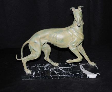 Art Bronze Chien Greyhound Deco Statue casting Chiens