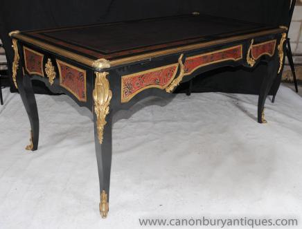 Boulle Bureau de bureau Plat écriture tableau français Inlay meubles