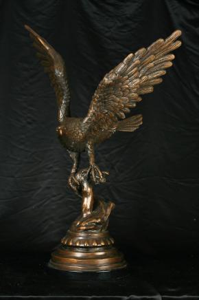 Bronze American Eagle Statue coulée Oiseaux Prey