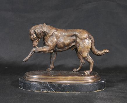 Bronze anglais Bull Mastiff Signé Chemin Chiens
