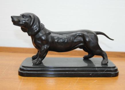 Bronze teckel saucisse chien Chiens Animaux Statue