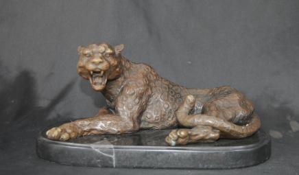 Deco Bronze Cat Leopard Panther Tiger Animaux