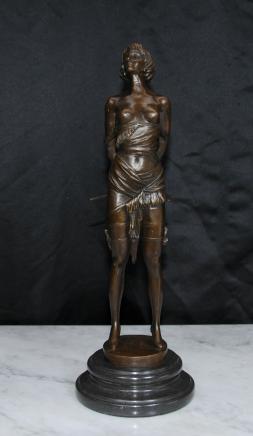 Dominatrix érotique Bronze Figurine Statue par Bruno Zach Mlle Whiplash