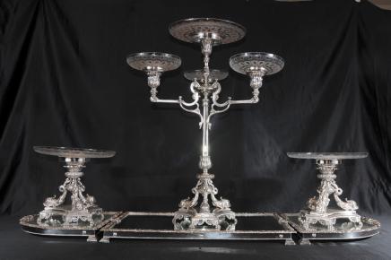 Elkington Silver Plate Centrepiece Cut Glass Bowl