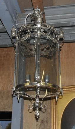 Français Argent Brass Lantern Lampe Lustre